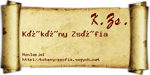Kökény Zsófia névjegykártya
