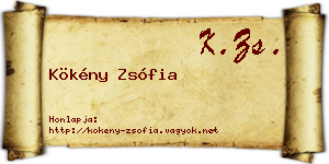 Kökény Zsófia névjegykártya