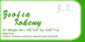 zsofia kokeny business card